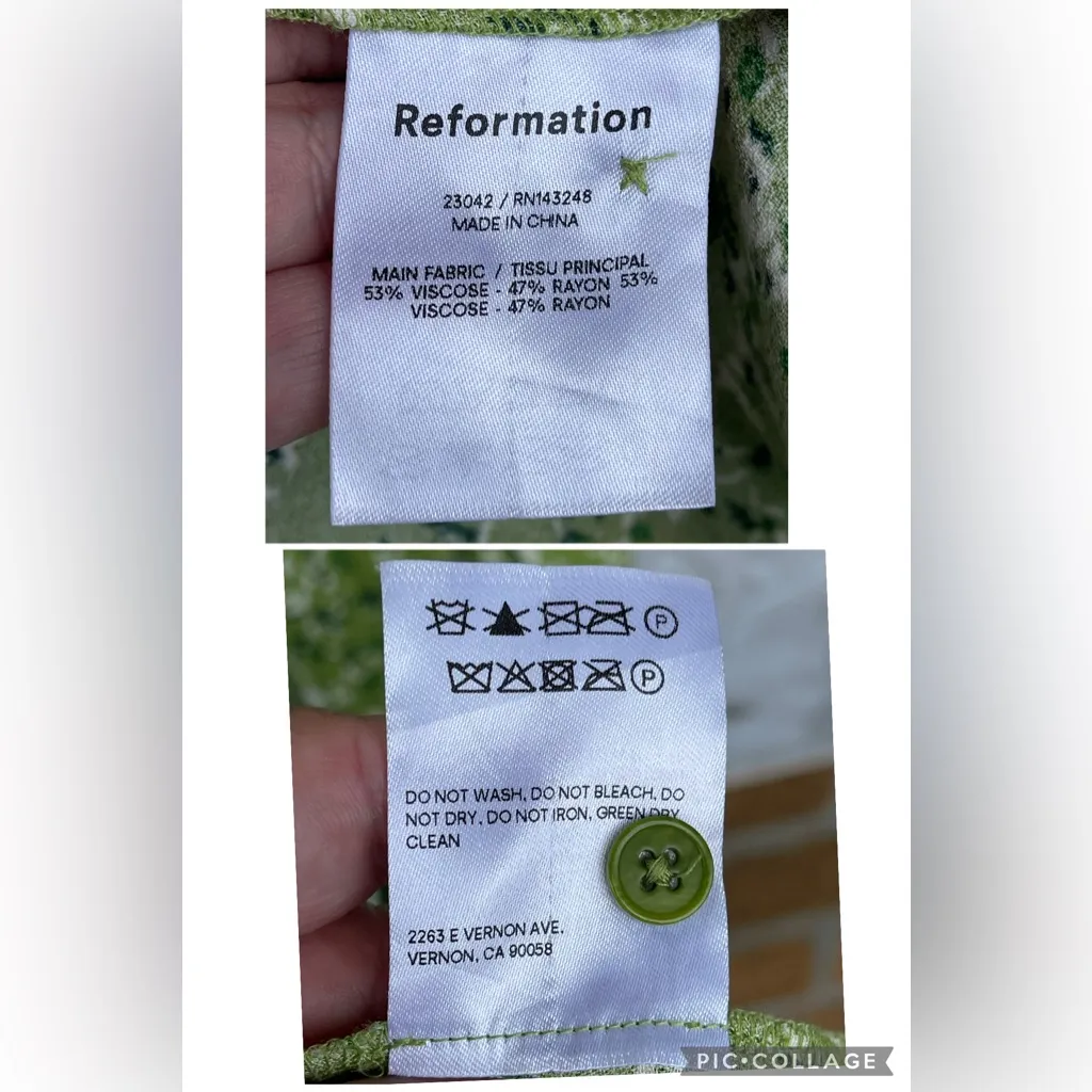 Reformation Gavin Dress Samantha in green floral size 6 - Image 13