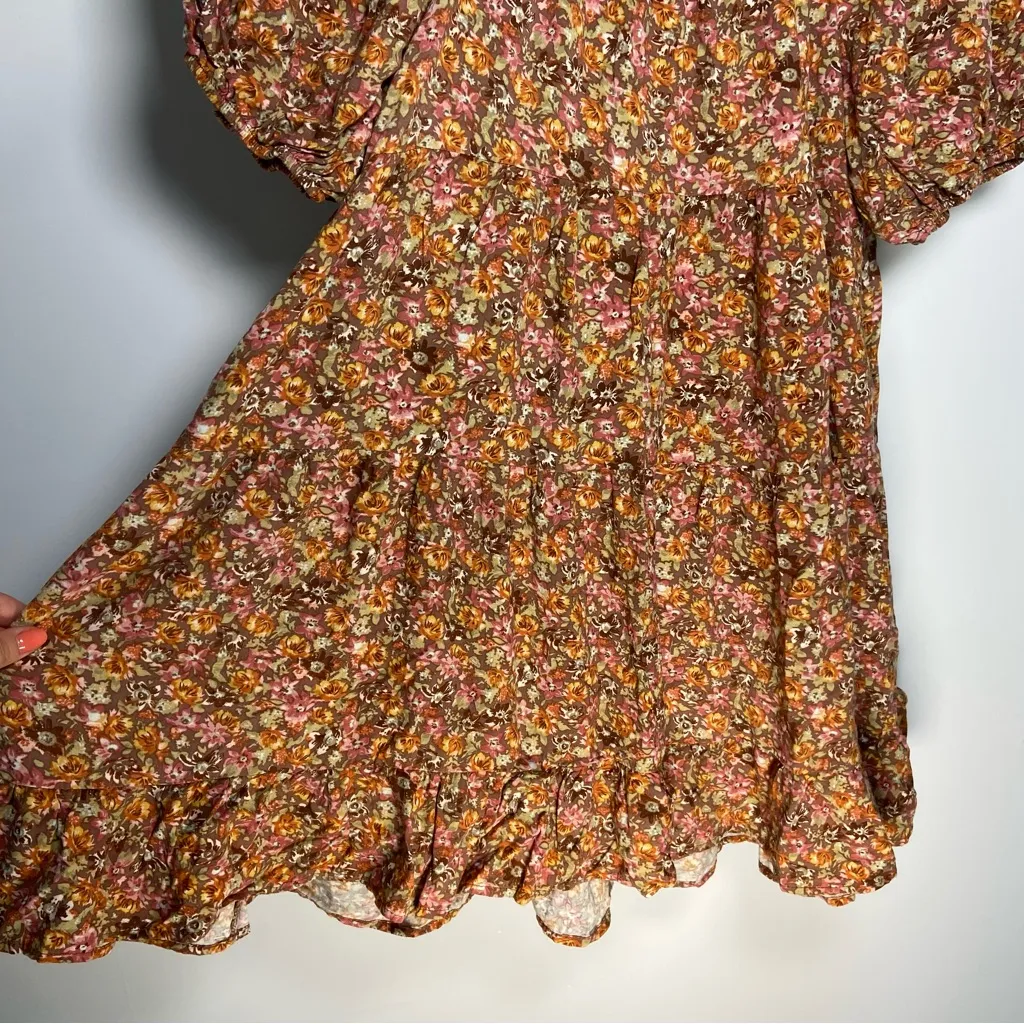 Wild Fable Off Shoulder Mini Dress Babydoll Floral Pink Cottage Boho Cowgirl - Image 8