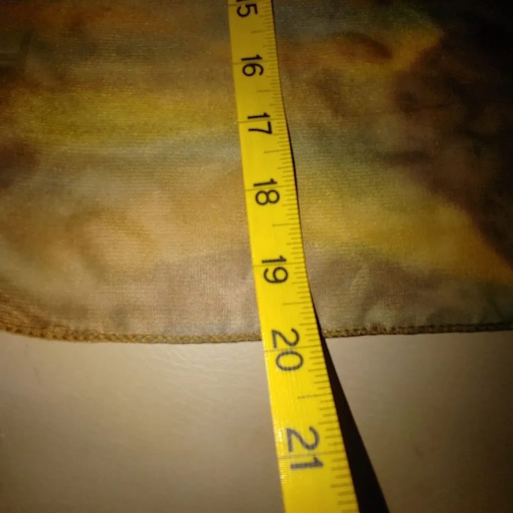 Multicolor Silk Square Scarf Shawl Wrap Vintage Purse Acent Hand Dyed 20 by 20 Brown - Image 3