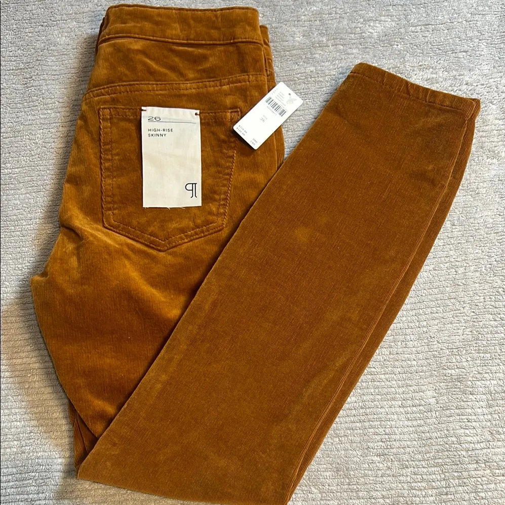 ANTHROPOLOGIE PILCRO high rise skinny courdoy. new w tags. order 142 Orange Size 26 - Image 16