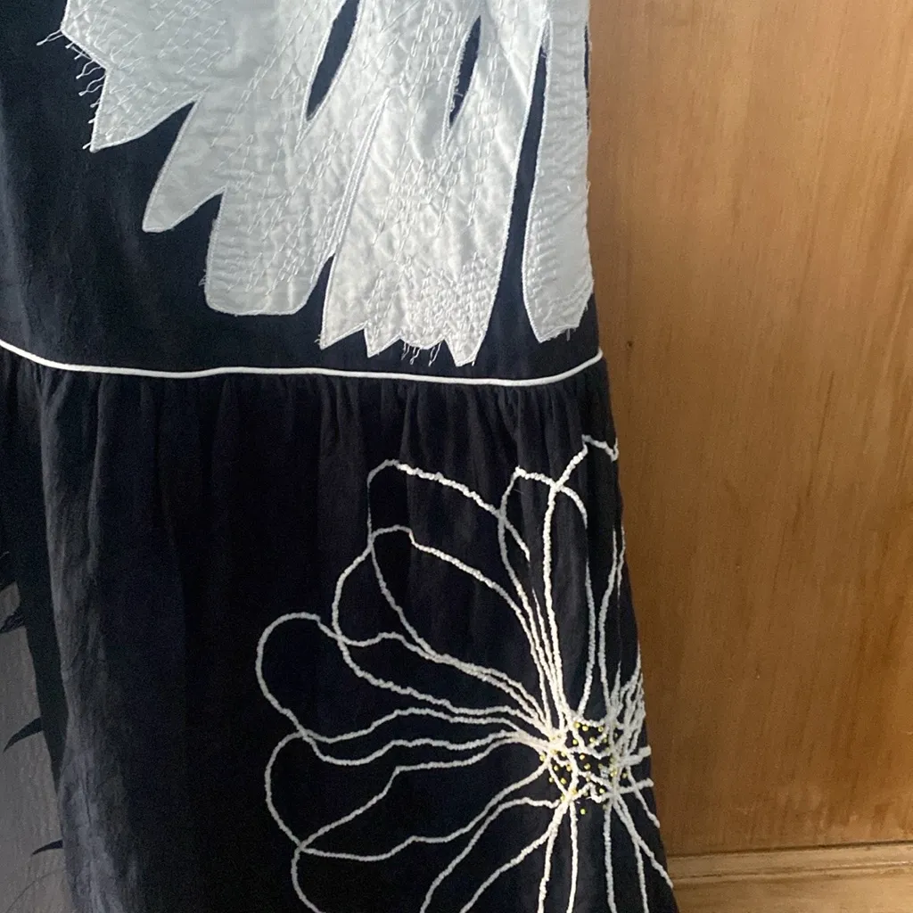 Maeve Tiered Black White Floral Maxi Skirt - Image 7