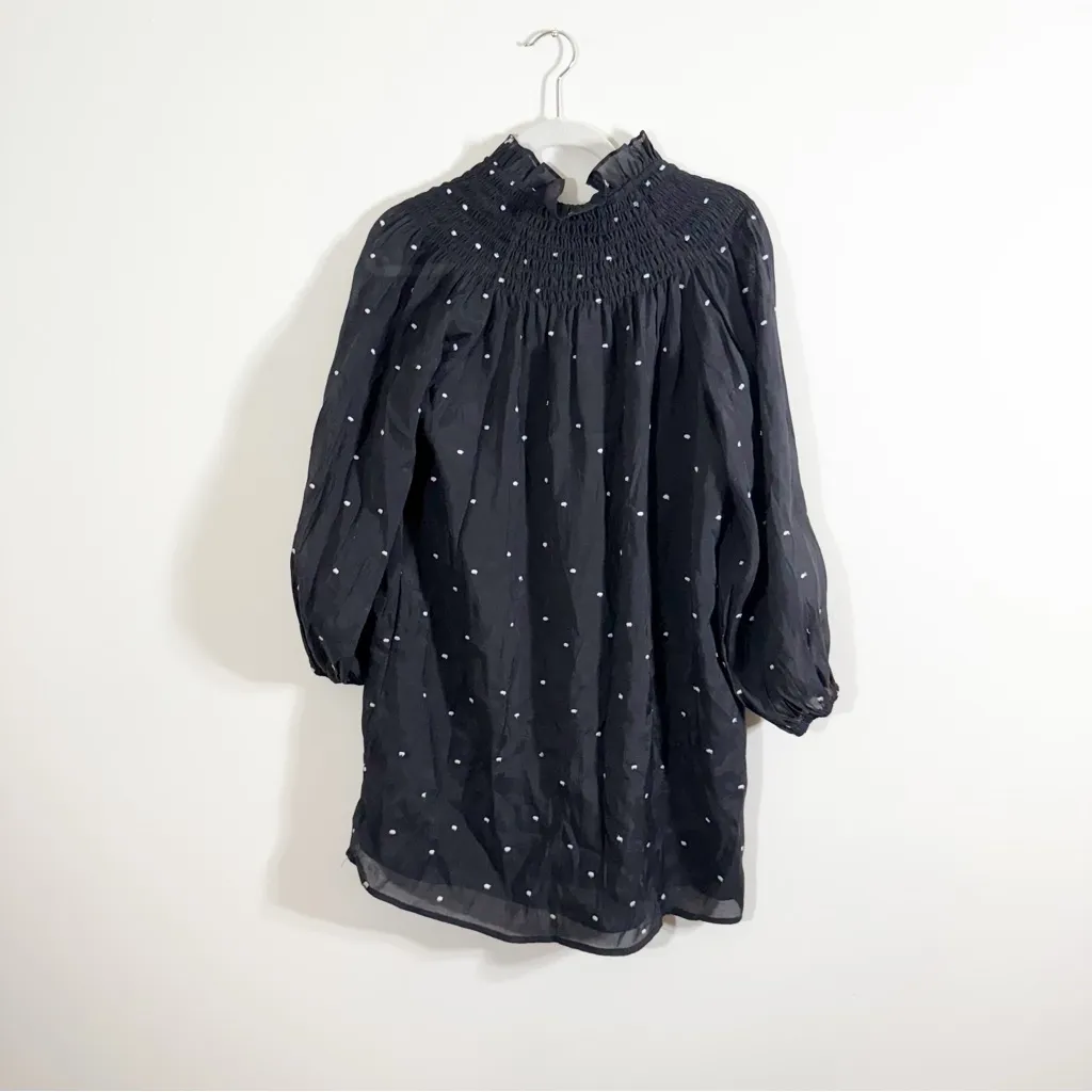 Tuckernuck Pomander Place Taylor Black White Polka Dot Mini Dress XS - Image 3