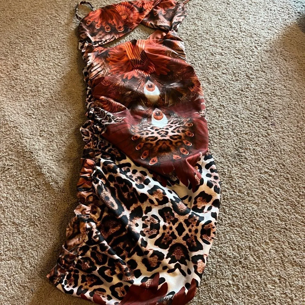 Tiger mist animal print mini dress xs - Image 4