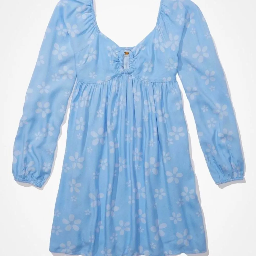✨American Eagle Women's Blue Floral Sz Medium Dress✨ - Image 5