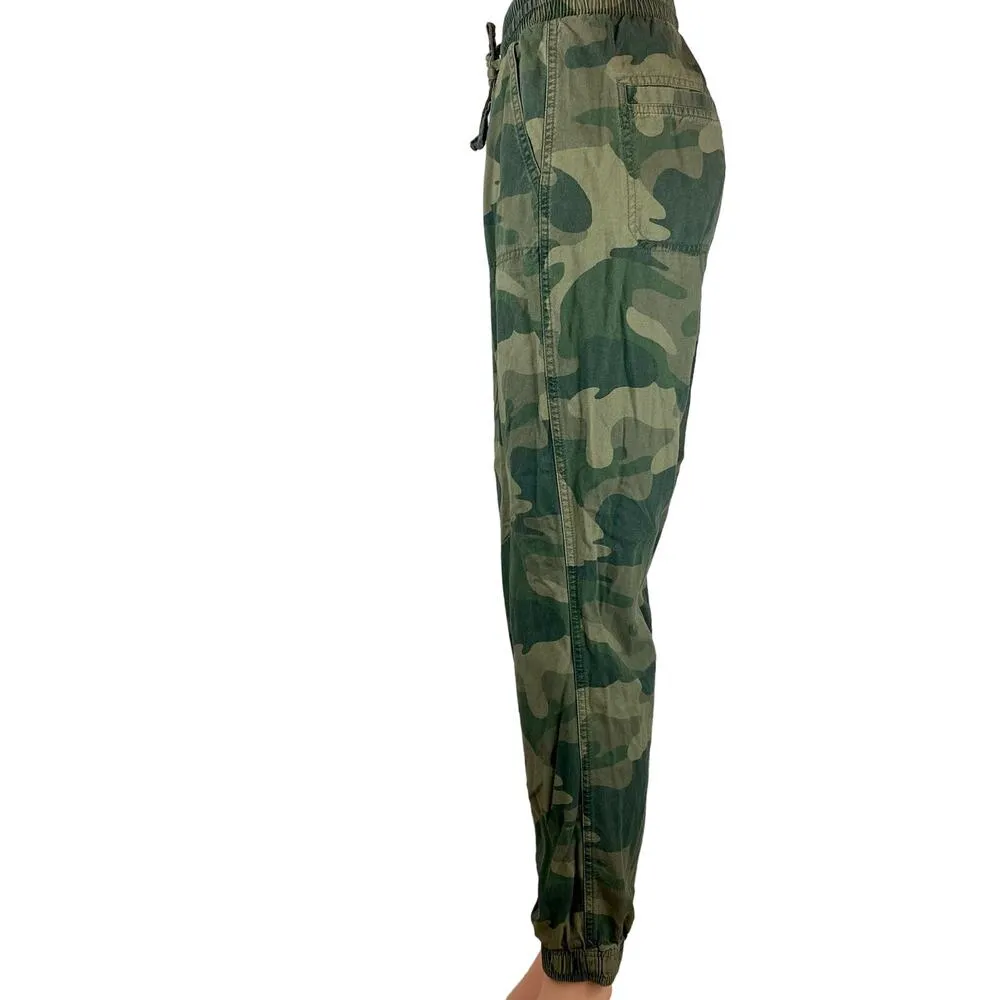 Hollister Green Camouflage Army Camo Military Joggers Trouser Pants Sz XS - Image 2