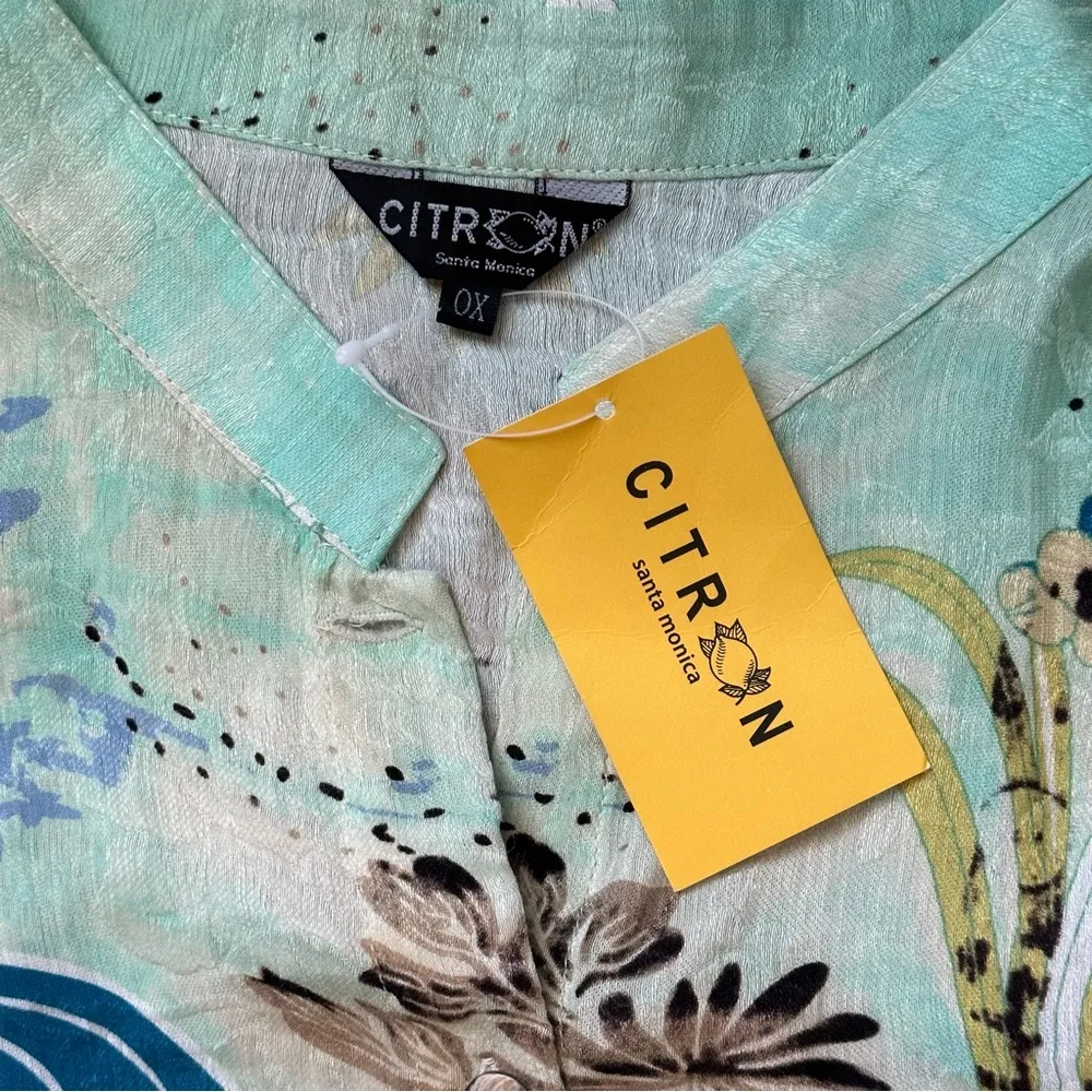 NWT turquoise blouse with abstract florals - Image 8