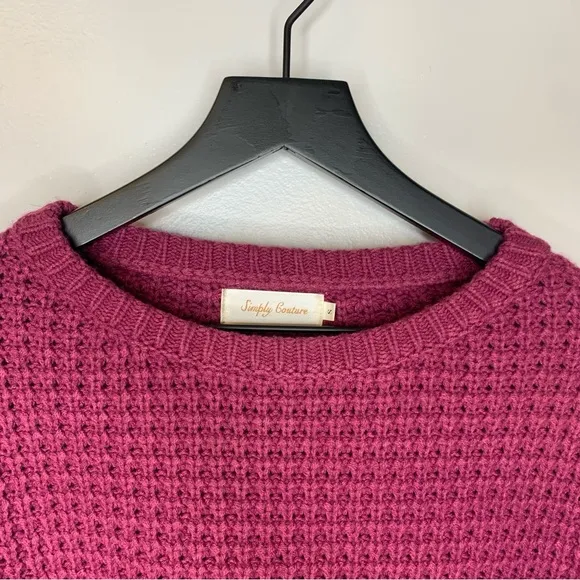 Simply Couture  Purple‎ Bell Sleeve Oversized Sweater Size Small - Image 3