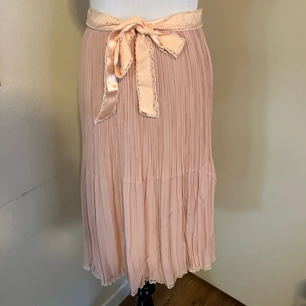 Japanese Dearplants Pleated Pink Lace Skirt, Bloggers Fave Made in Japan Sz S - Image 7