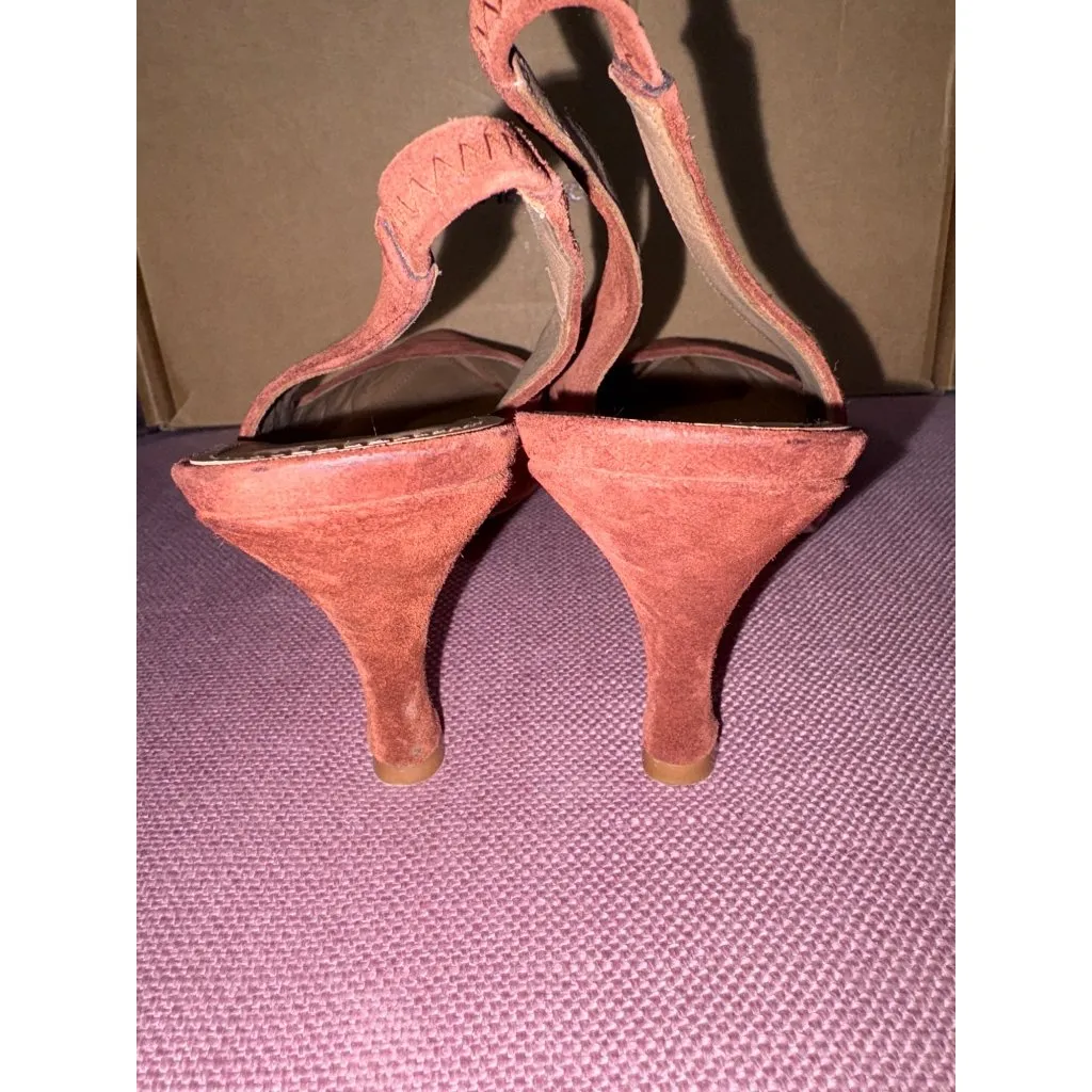 Flattered Franchesca Slingback Heels in Rust 37 Womens Pumps Shoes Orange Size 6 - Image 6