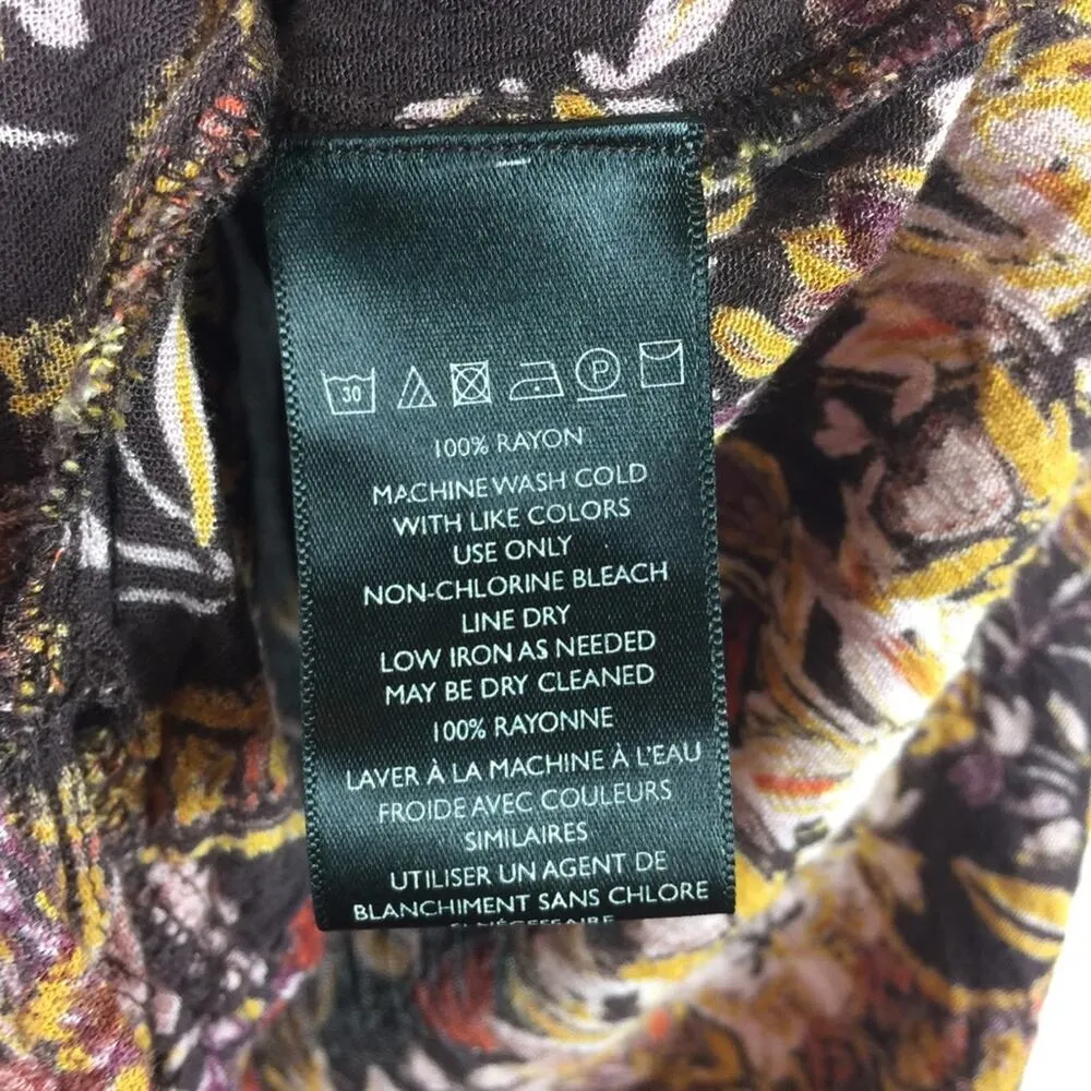 Urban Outfitters Ecote Helena Romper Small Brown Floral Boho Bell Sleeve - Image 6