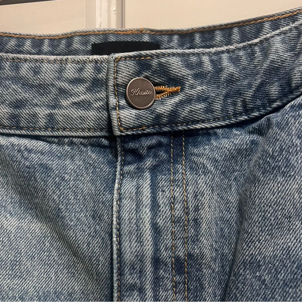 KHAITE Micro Mini Denim Jean Skirt - Image 2