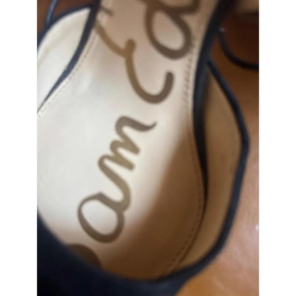 Sam Edelman Black Suede Pointed Toe Lace Up Stiletto Heels Women size 10 - Image 5