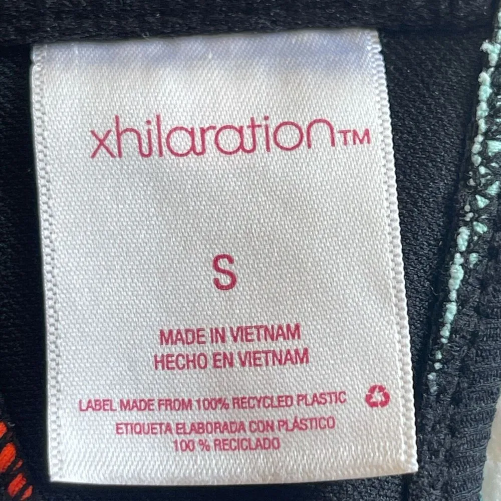 Xhilaration Bandeau Bikini Top Womens S Multicolor Rainbow Striped‎ Vibrant Pool - Image 4