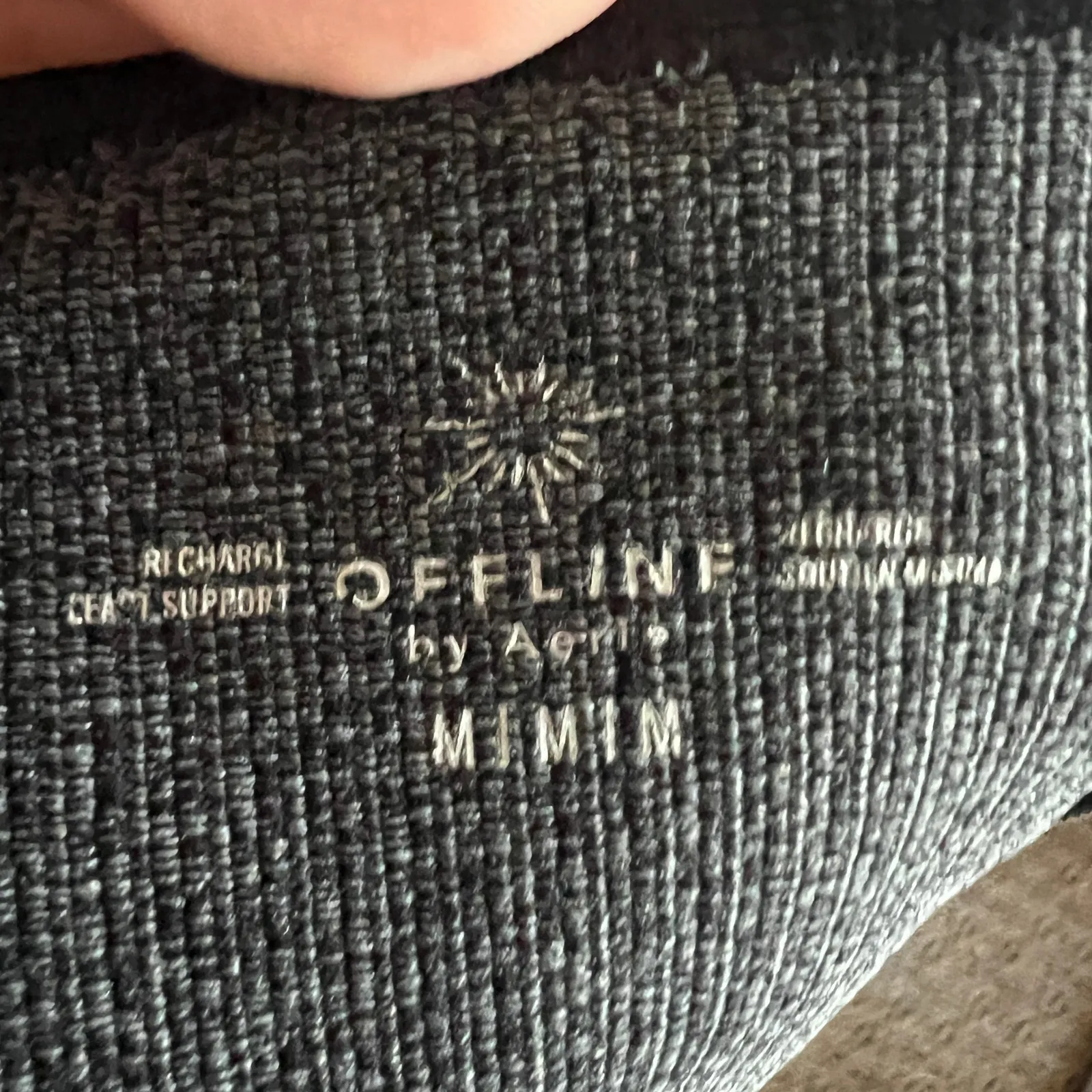 Offline By Aerie Recharge Sports Bra‎ Least Support Black Ribbed Medium - Image 3