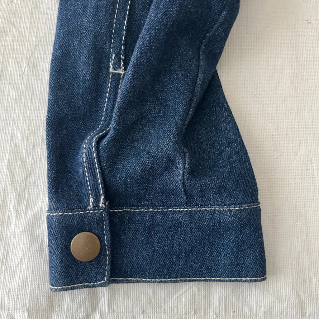 Metrostyle Sherpa Lined Denim Jacket Blue Size XL - Image 4