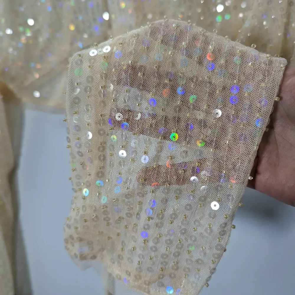 ZARA BEADED SEQUIN CROP TOP size Small - Image 6