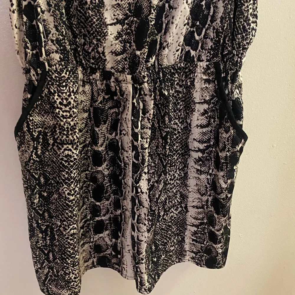 Blue Island Women’s Snakeskin Snake Print Romper M Medium Bust 40” Brown Black - Image 3