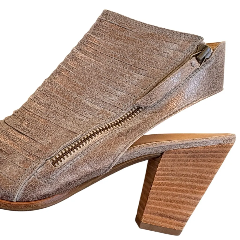 Paul Green Leather Cayanne Heeled Sandal Booties Pewter Size 6.5 - Image 4