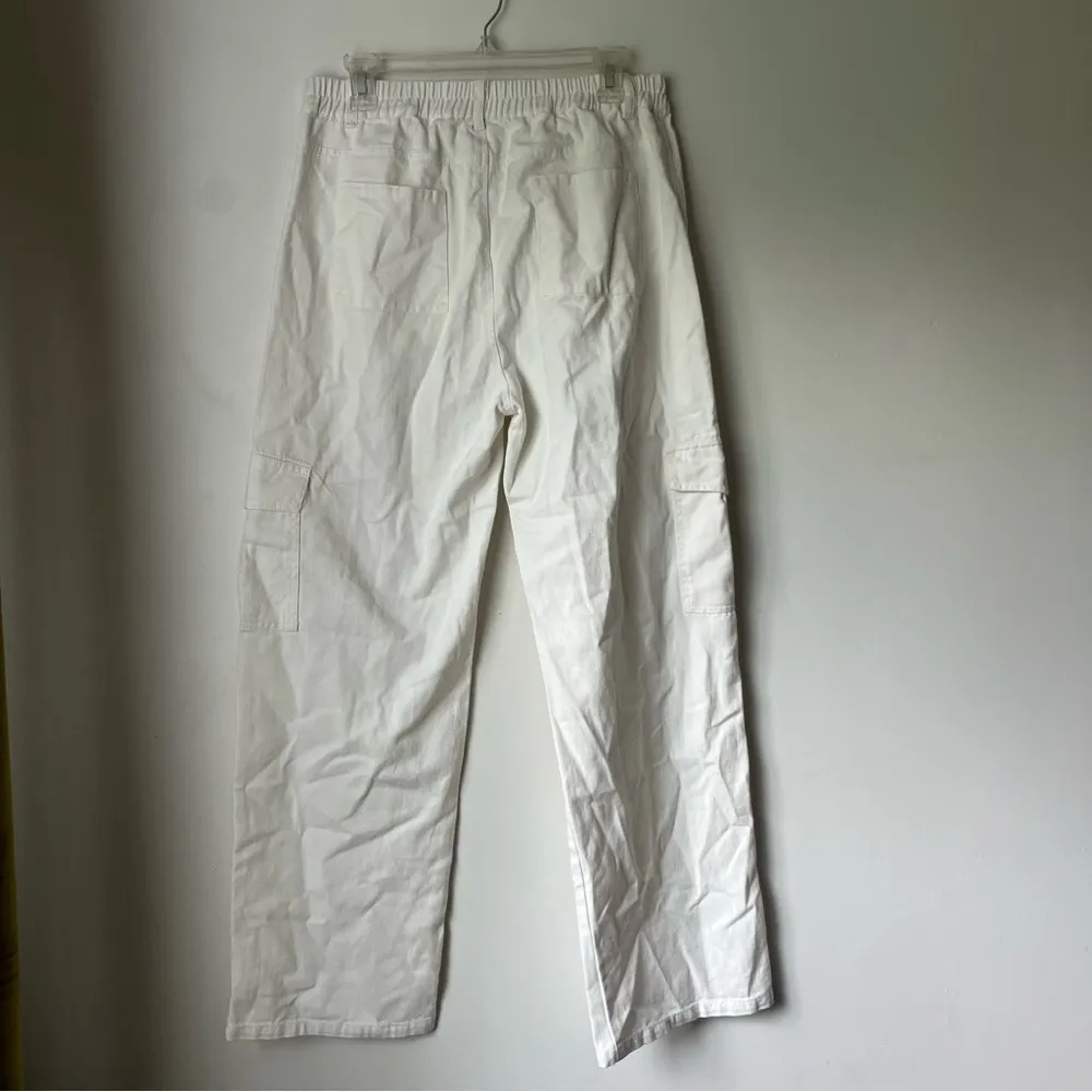 Princess Polly Pawley White Relaxed Fit Straight Leg Cargo Pants 8 - Image 6