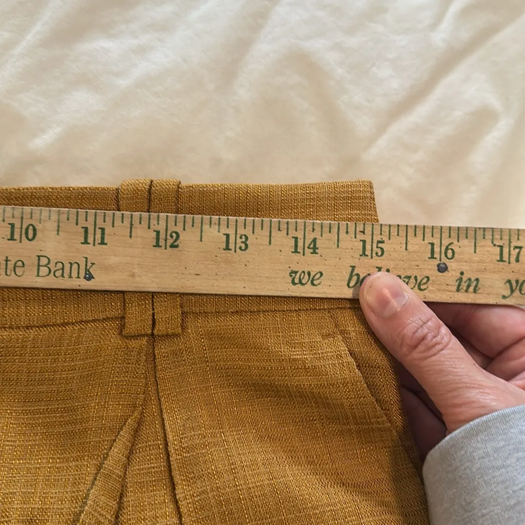 SANDRO Paris Aron pleated viscose cotton high waisted short 40 EU Golden Orange - Image 8