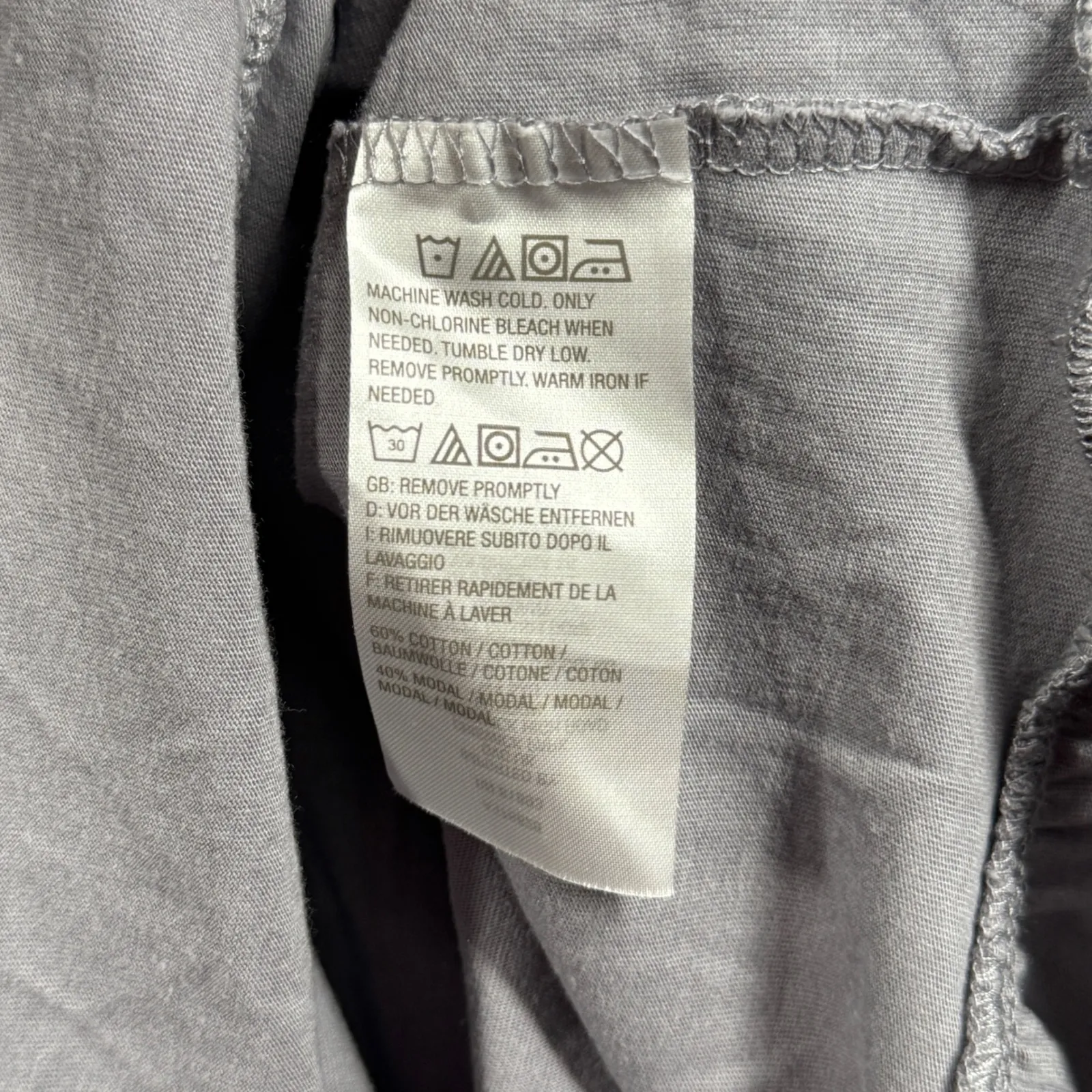 Logo by Lori Goldstein Dress Gray‎ Midi Womens Medium Short Sleeve Tiered Casual - Image 7