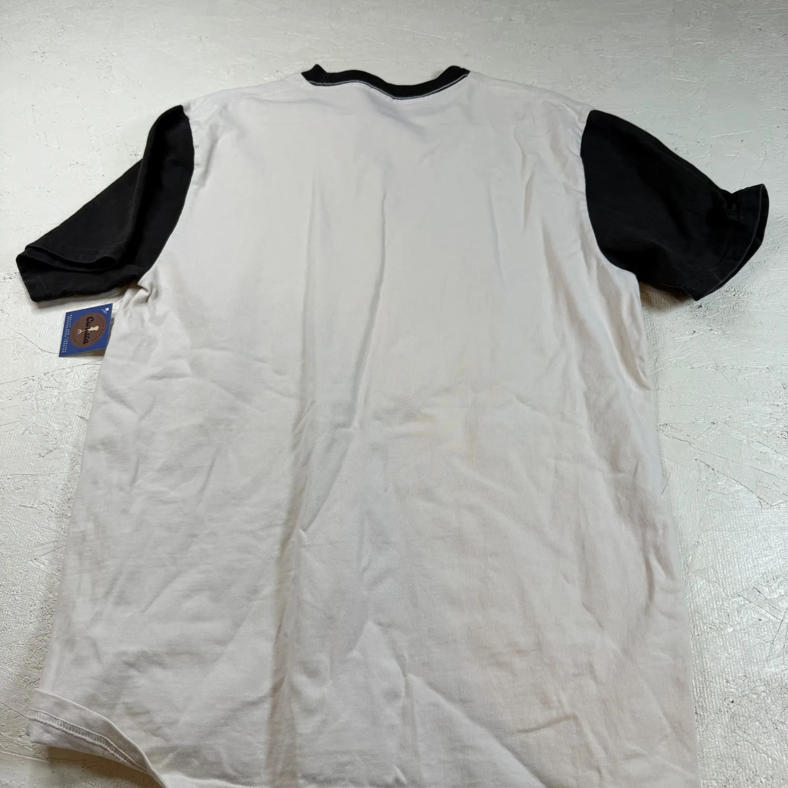 Brandy‎ Melville New York Graphic Ringer T Shirt Black White Beige - Image 4