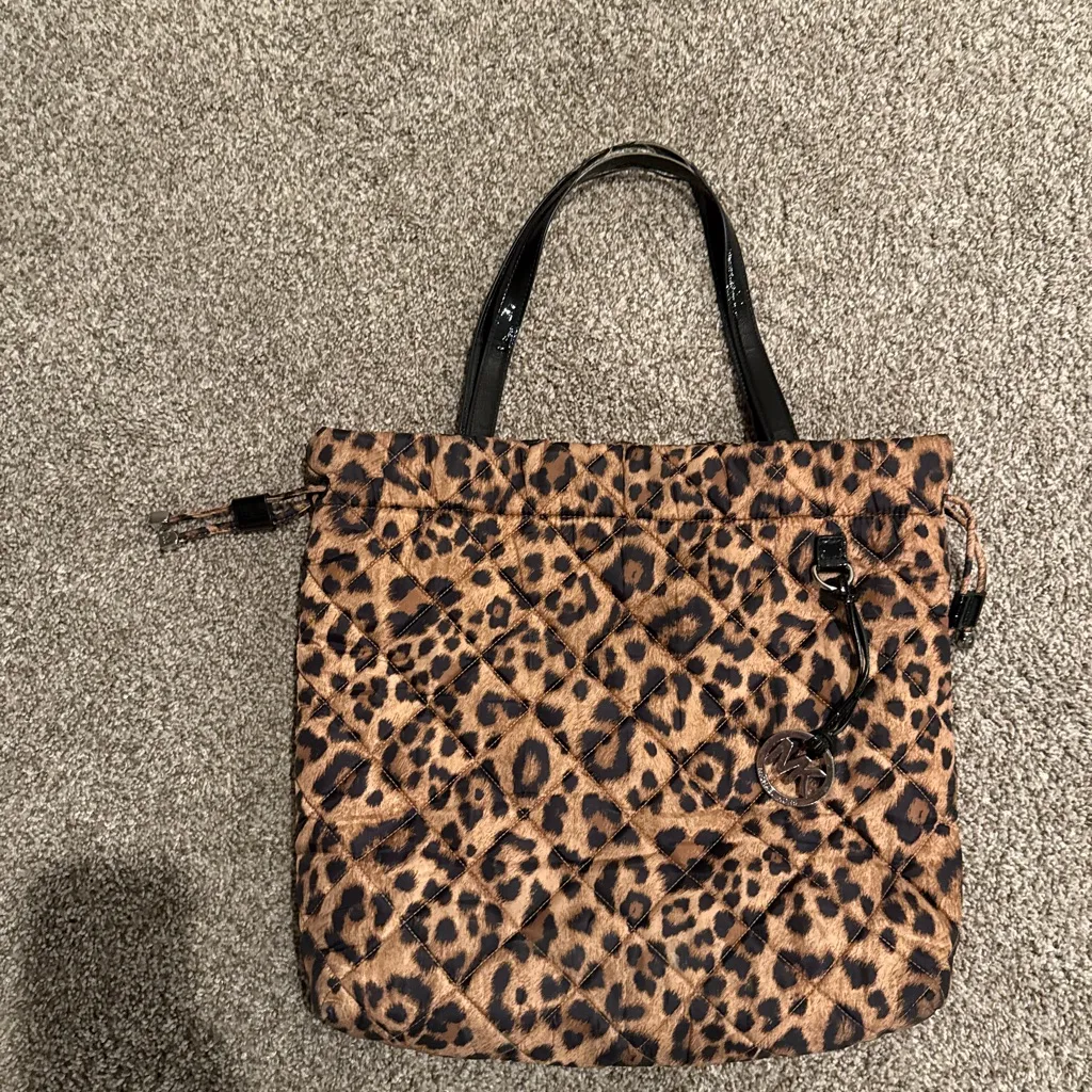 Michael Kors Animal Print Tote with Black Straps - Image 2