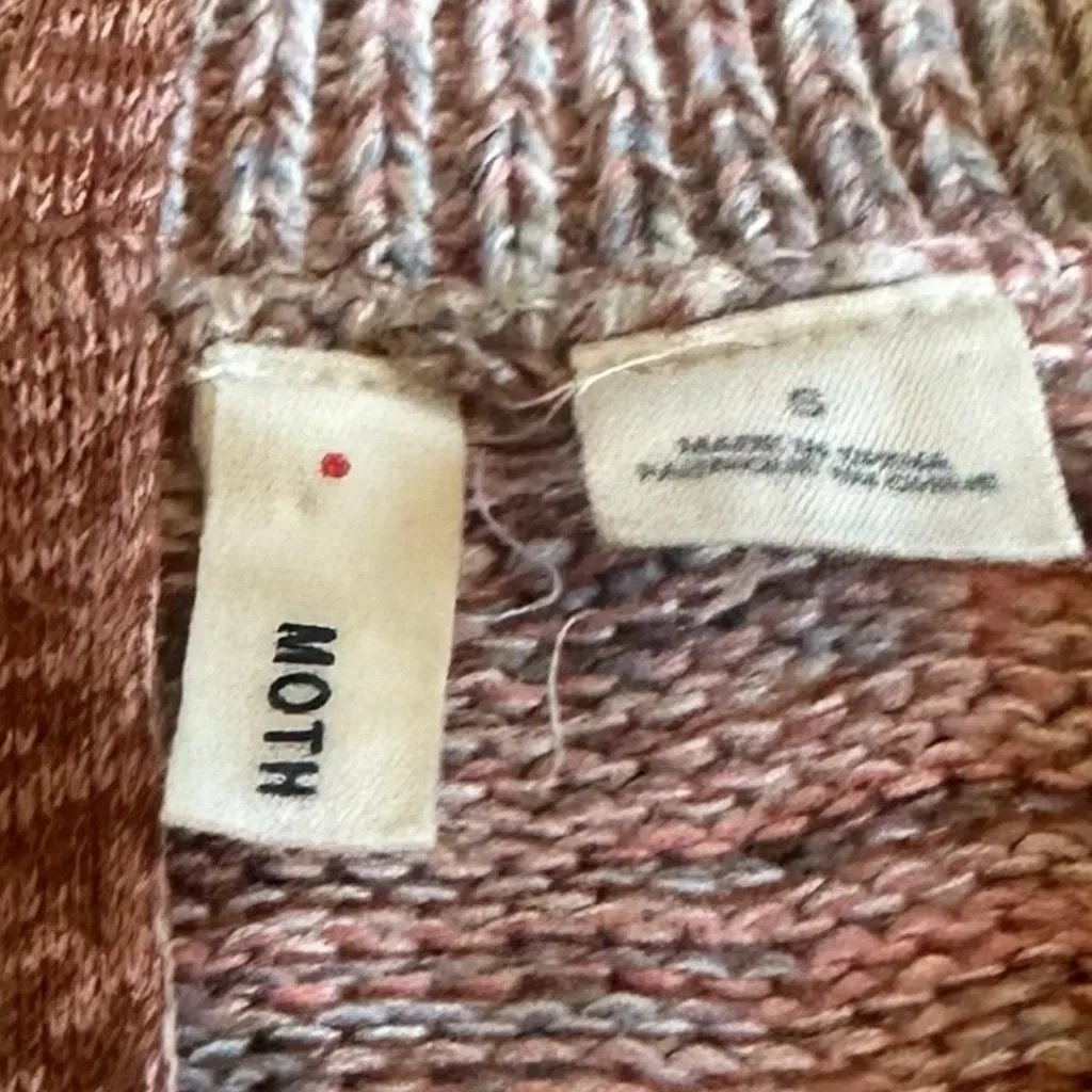 Moth Anthropologie Anita Swing Top Sweater Loose Weave Flowy Boho Size Small Pink - Image 14