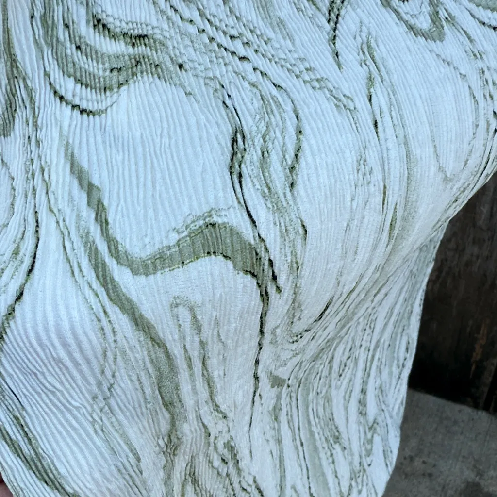 NWT S Deer Shabby Chic Strapless Cream & Green Print Elegant Maxi Dress Size Lrg Size L - Image 4