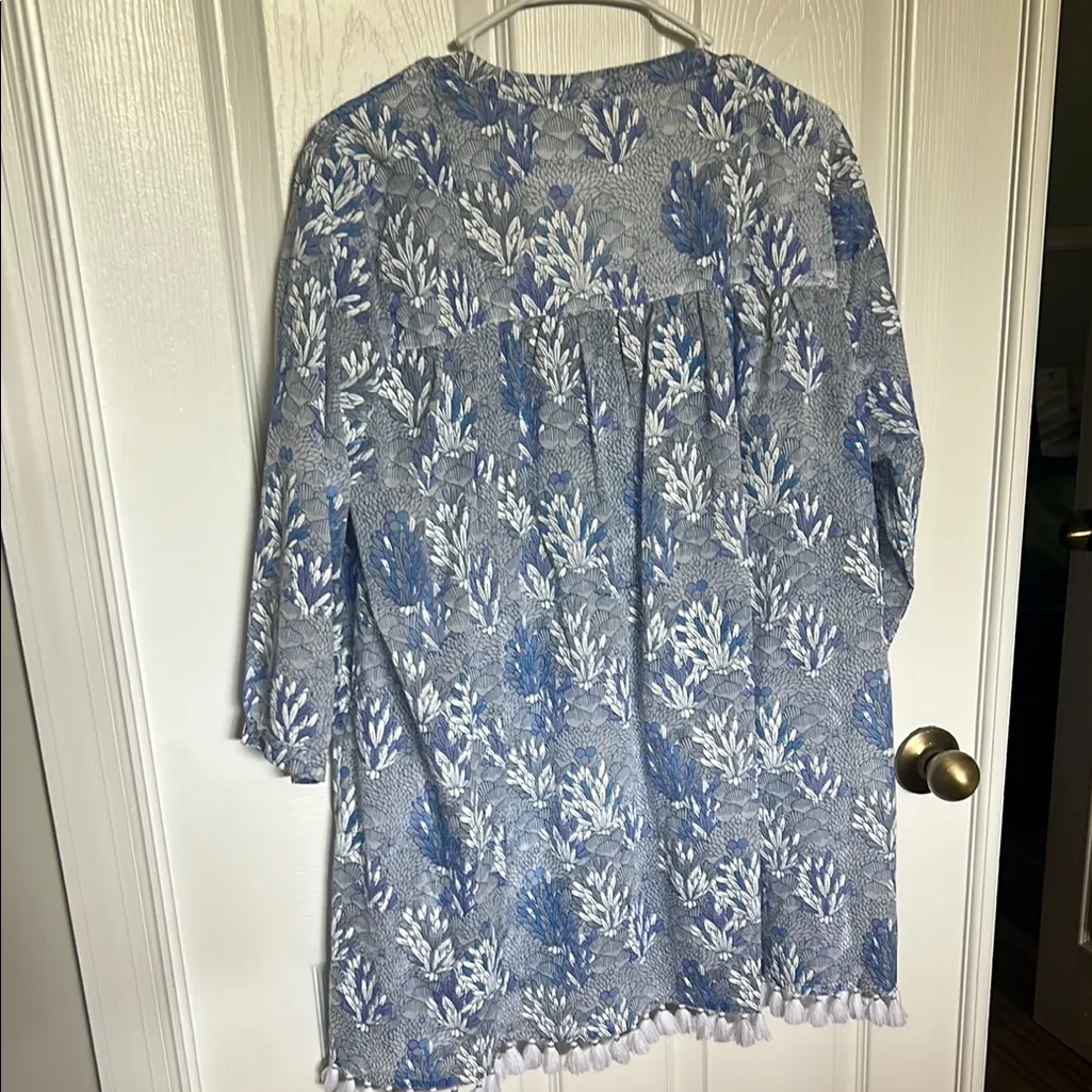 Roller Rabbit Blue and White Floral Tunic coverup - Image 4