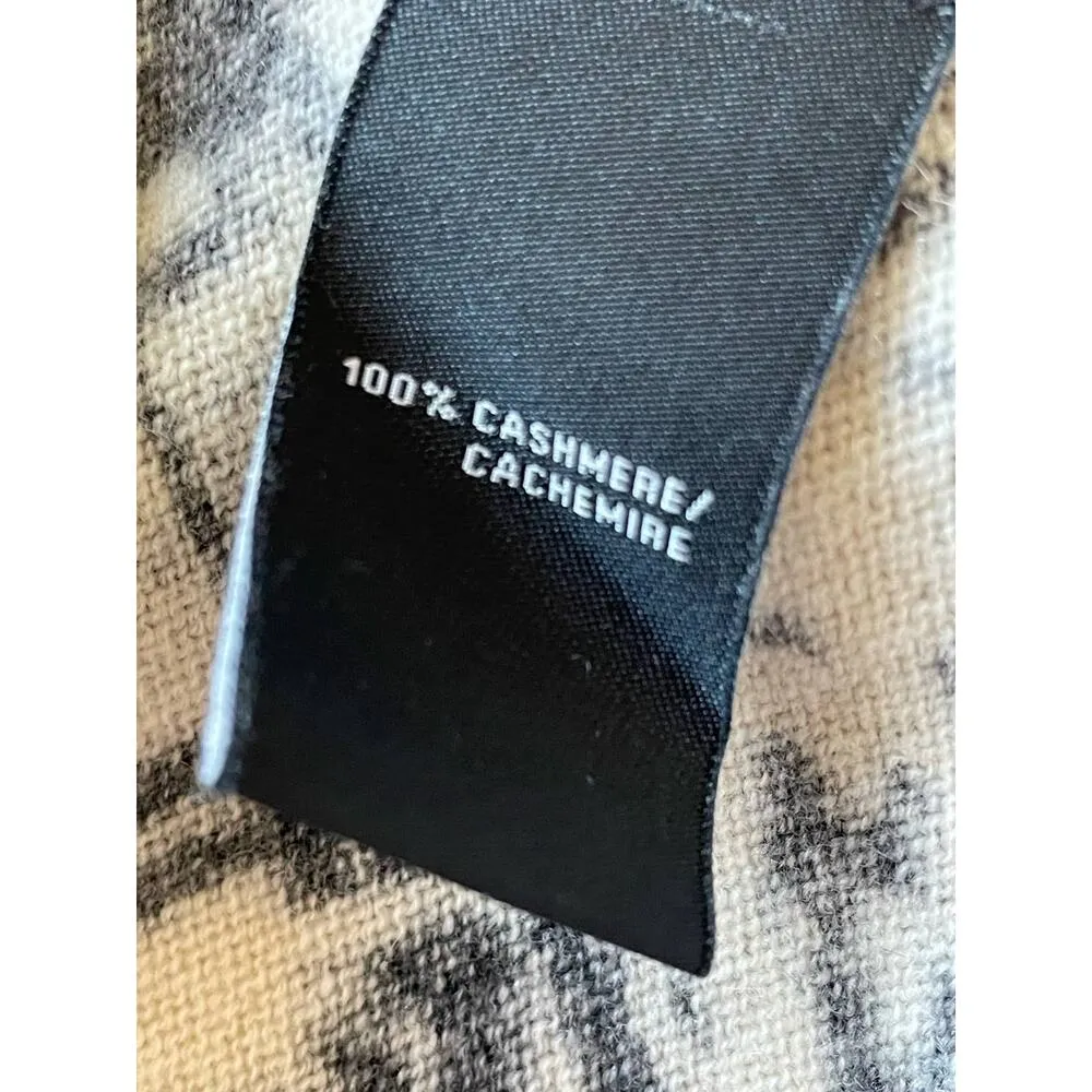 Lafayette 148 Black & Cream Geometric Cashmere Knit Cardigan Sweater - Image 6