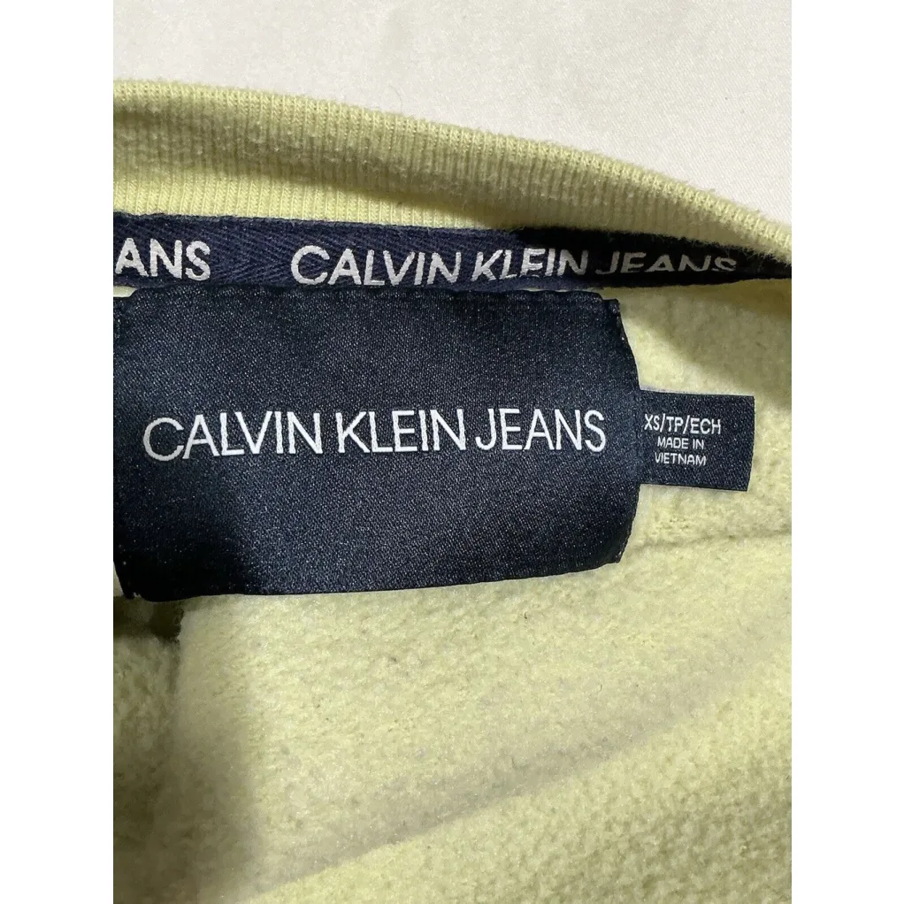 Woman’s Calvin Klein Crew Neck Short Sweatshirt Light Green Extra Small - Image 4