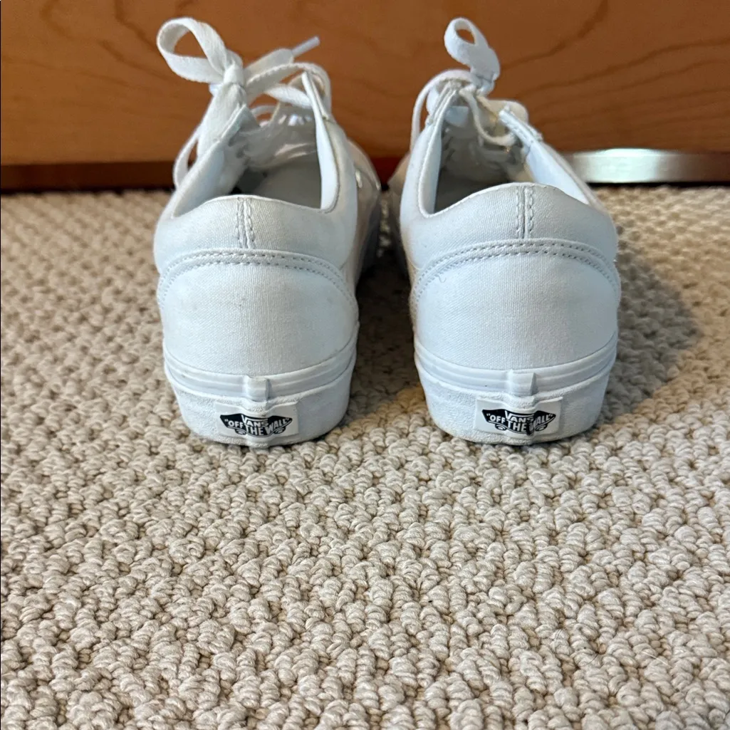 Vans Size 6.5 Women's or 5 Men's White Skater Sneakers 500714 Tennis Shoes - Image 4