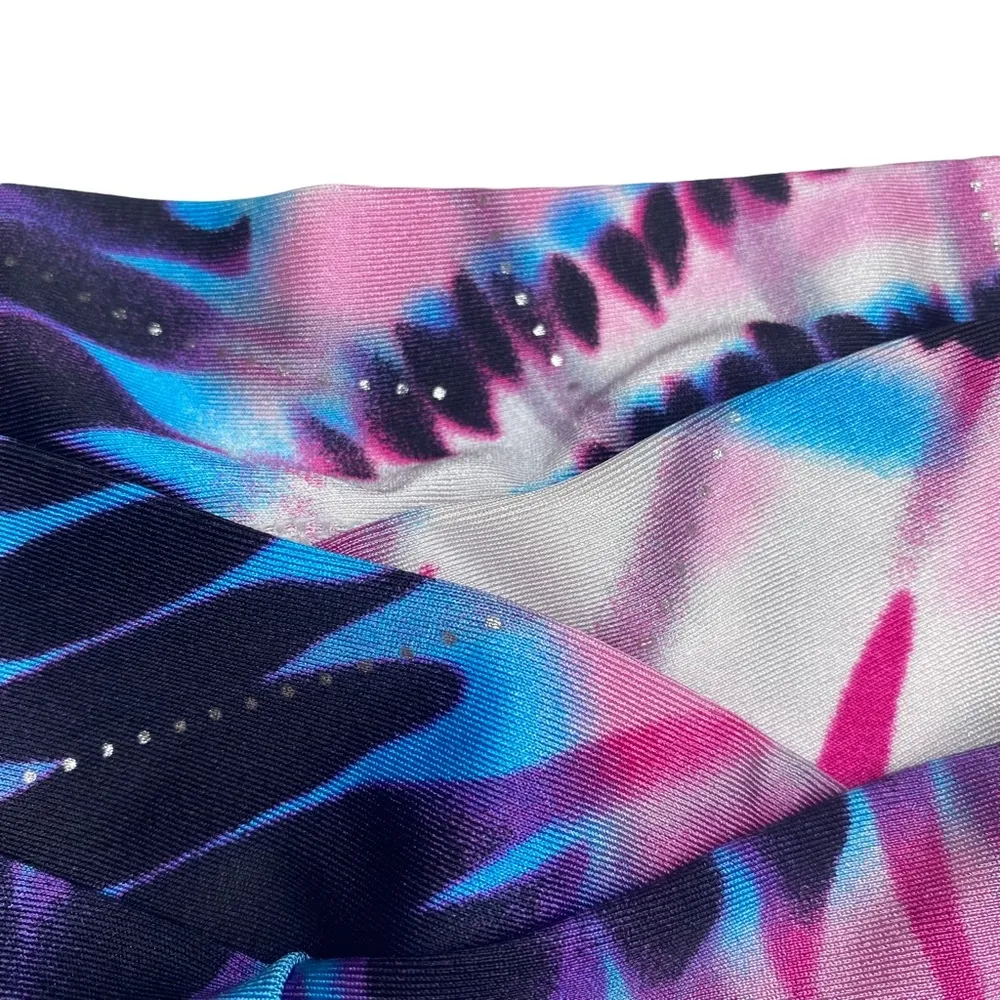 Motionwear ⍟ V-Waist Dance Gymnastic Competition Shorts ⍟ Multicolor Print ⍟ XS - Image 7