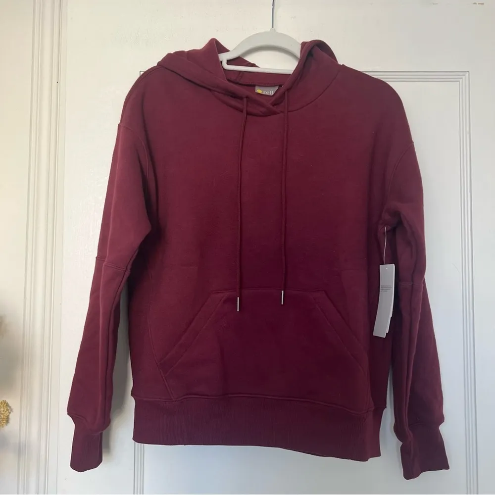 Zella Cara Cotton Blend Hoodie in Burgundy Red Size XXS NWT - Image 3