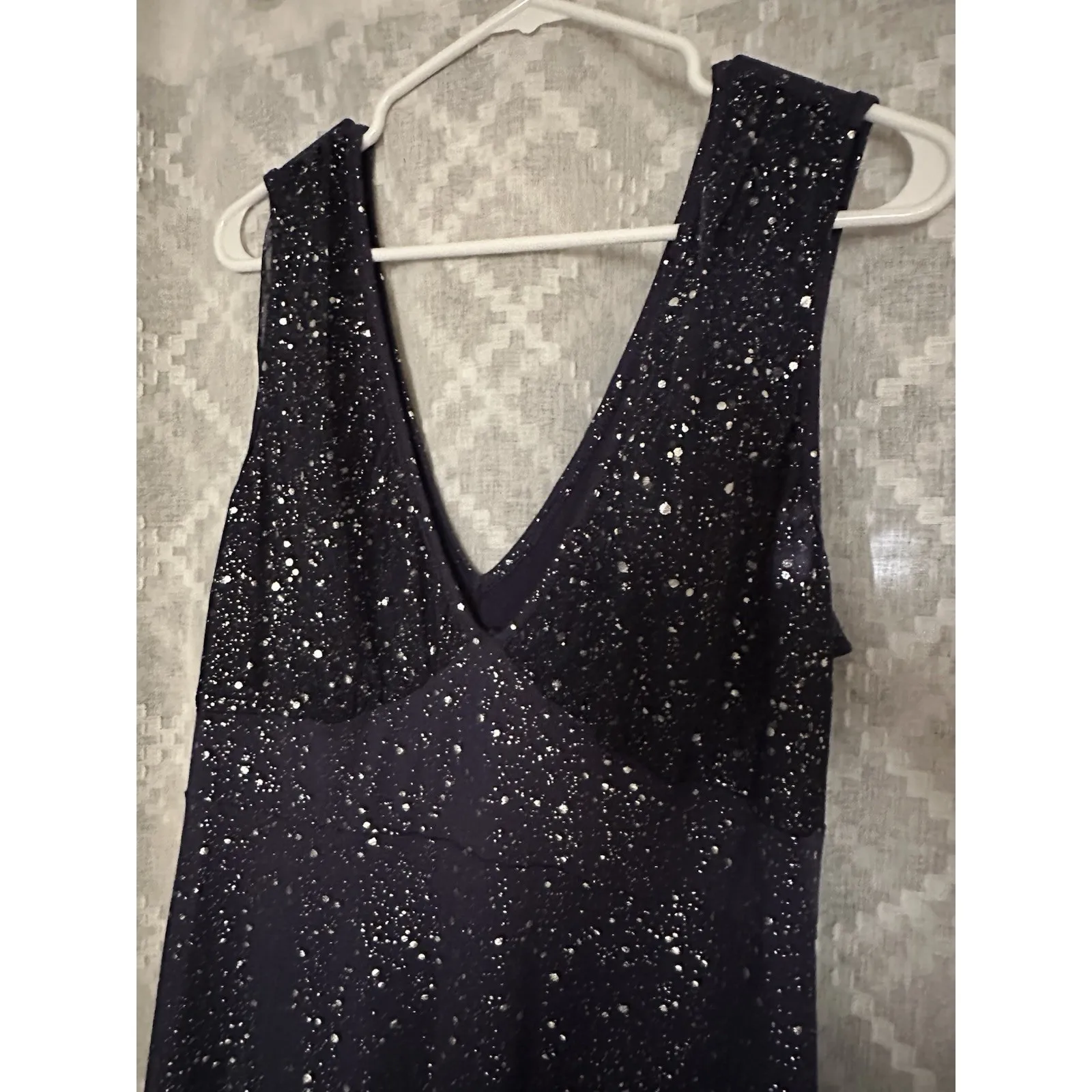 Vintage Y2K 90s Dress XL Whimsigoth Fairy‎ Blue Purple Sparkle Mesh Overlay Size L - Image 4