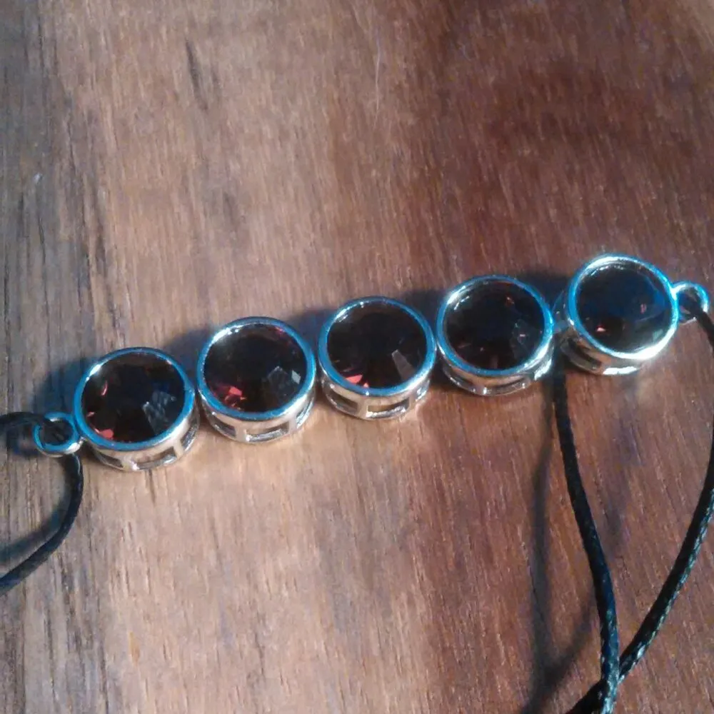 Swarovski Burgundy Crystal Brass Bracelet - Image 5