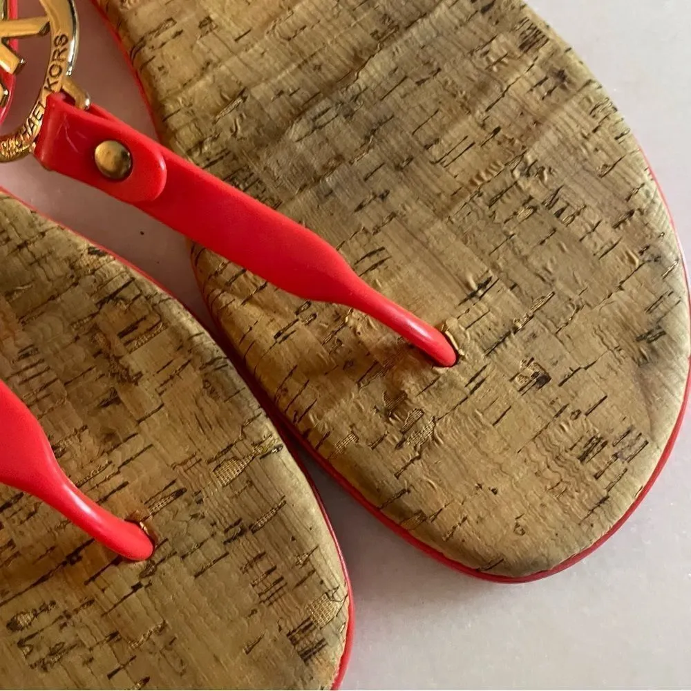 Michael Kors MK Logo Charm Jelly T Strap Sandals - Image 4