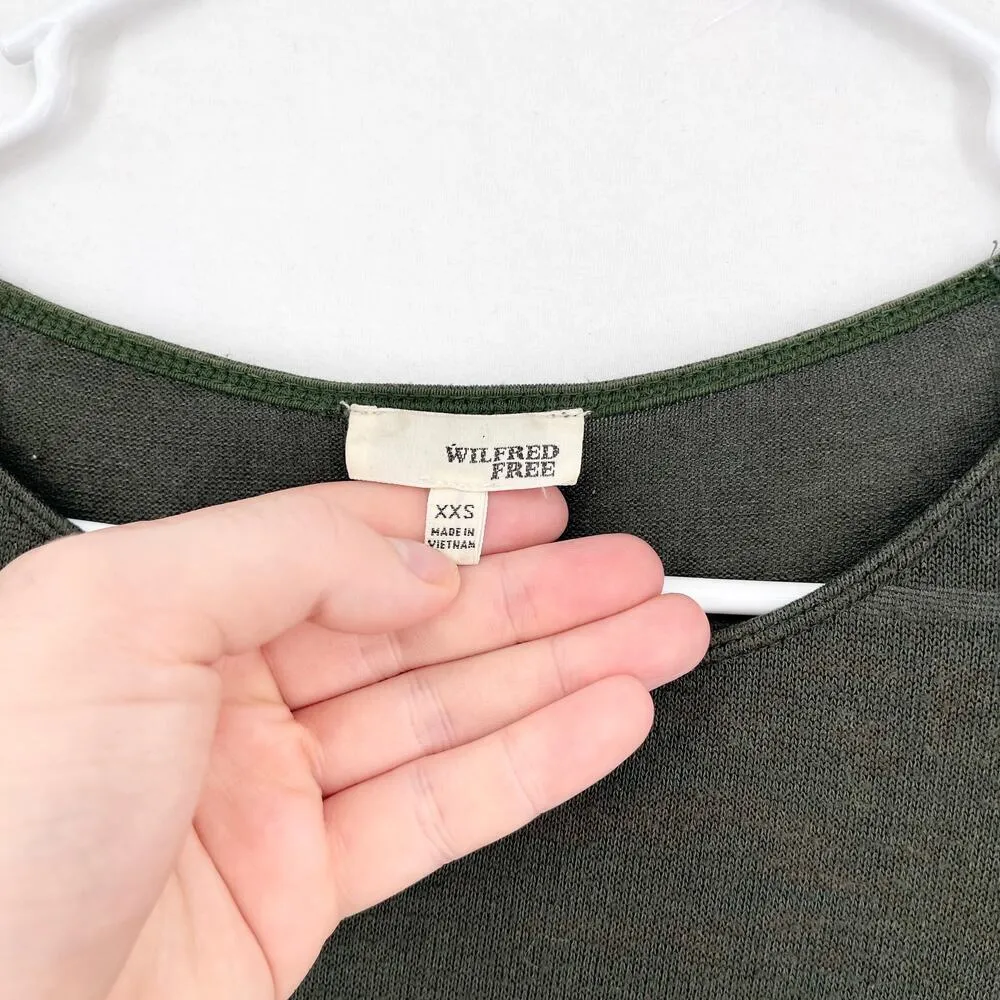 Wilfred Free Women Hunter Green 3/4 Sleeve Cober Mini Dress Size XXS - Image 2