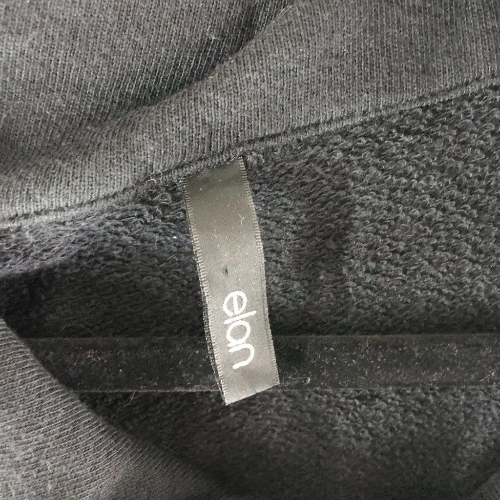 Elan Black Asymmetrical Zip Jacket L Lightweight Cotton Blend Womens Casual Wear - Image 3