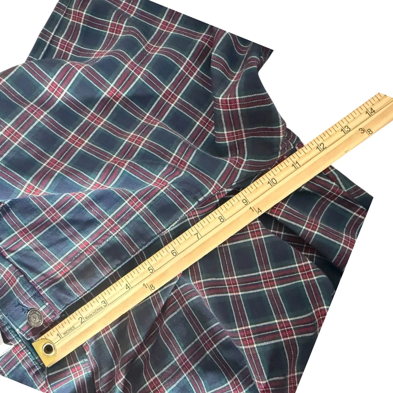 Hollister Ultra High Rise Plaid Pants Womens M Stretch Career Academia‎ Striped - Image 8