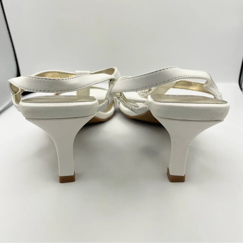Naturalizer Skylar white slingback T-strap dress heel sandals women’s Size 9M - Image 7