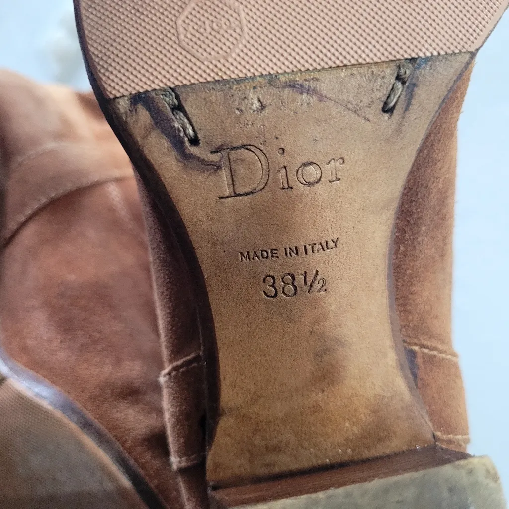 CHRISTIAN DIOR Suede Tall Boots Size 8.5 - Image 7