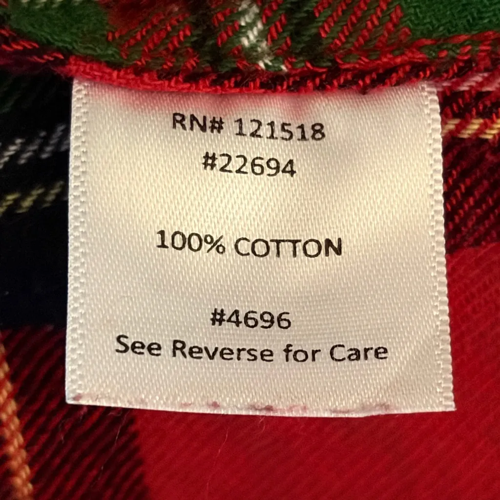 National Carolina Flannel Gown – Red & Green Scotch Plaid – Medium - Image 4
