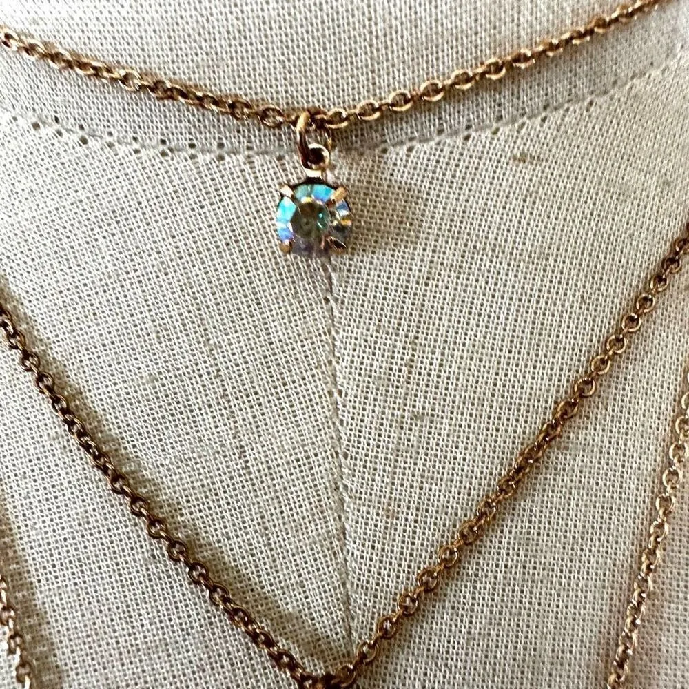 Seashell Locket Gold Tone 3 Tier Necklace - Image 5