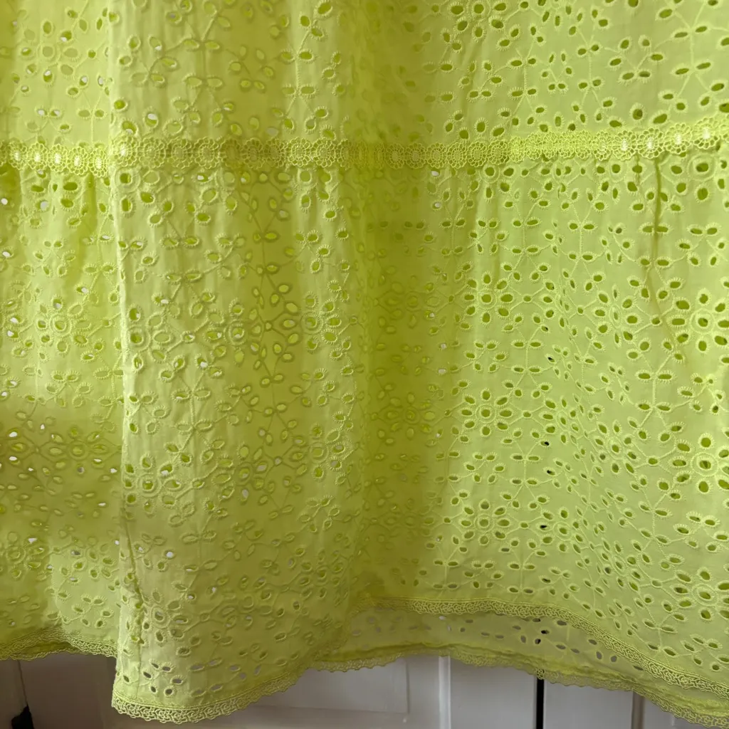 Alice + Olivia Jules Tie-Back Paneled Maxi Dress Size 4 Eyelet Neon Lace Spring - Image 8