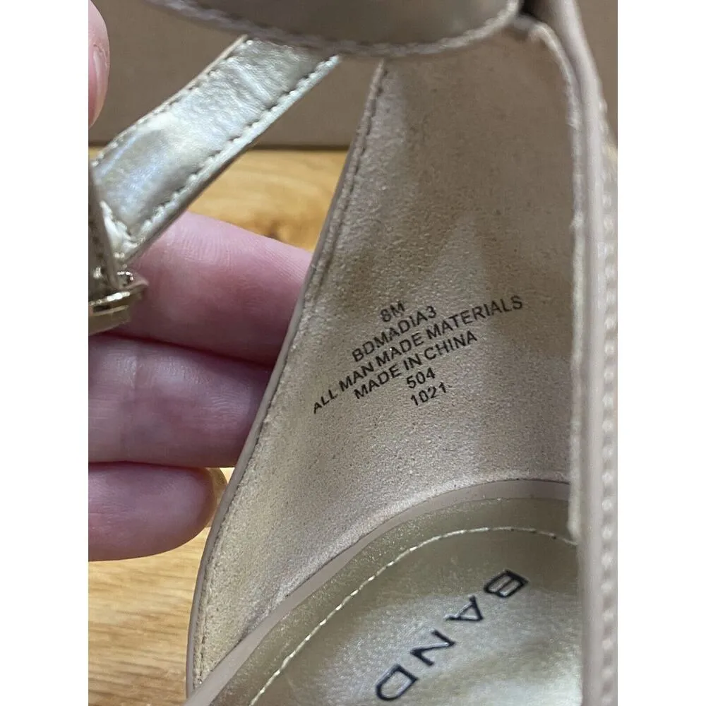 Bandolino Madia 3 Sandals Women's 8M Brown Leather Sandstone Stiletto Heel B50 - Image 2