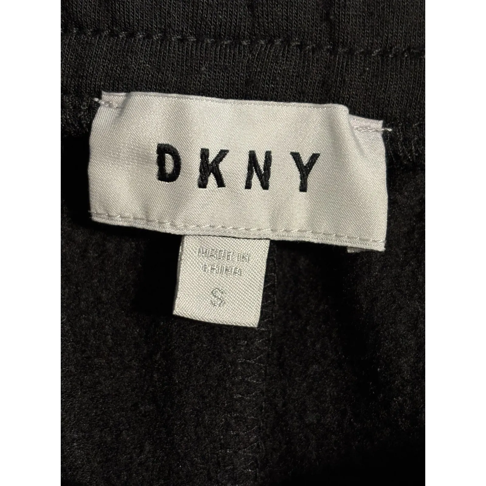 DKNY Black/White Logo Jogger Sweatpants Elastic/Tie Waist Pockets Size‎ Small - Image 5