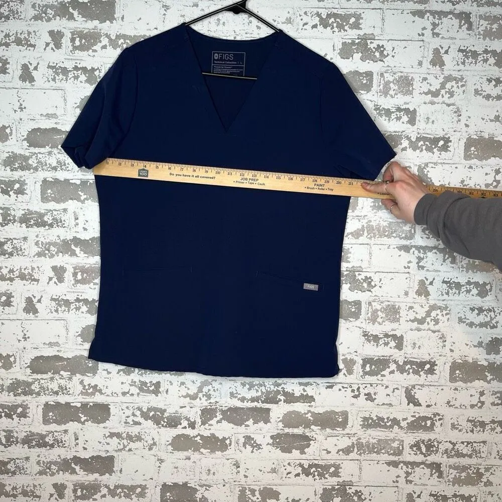 Figs | women navy blue scrub top - Image 6