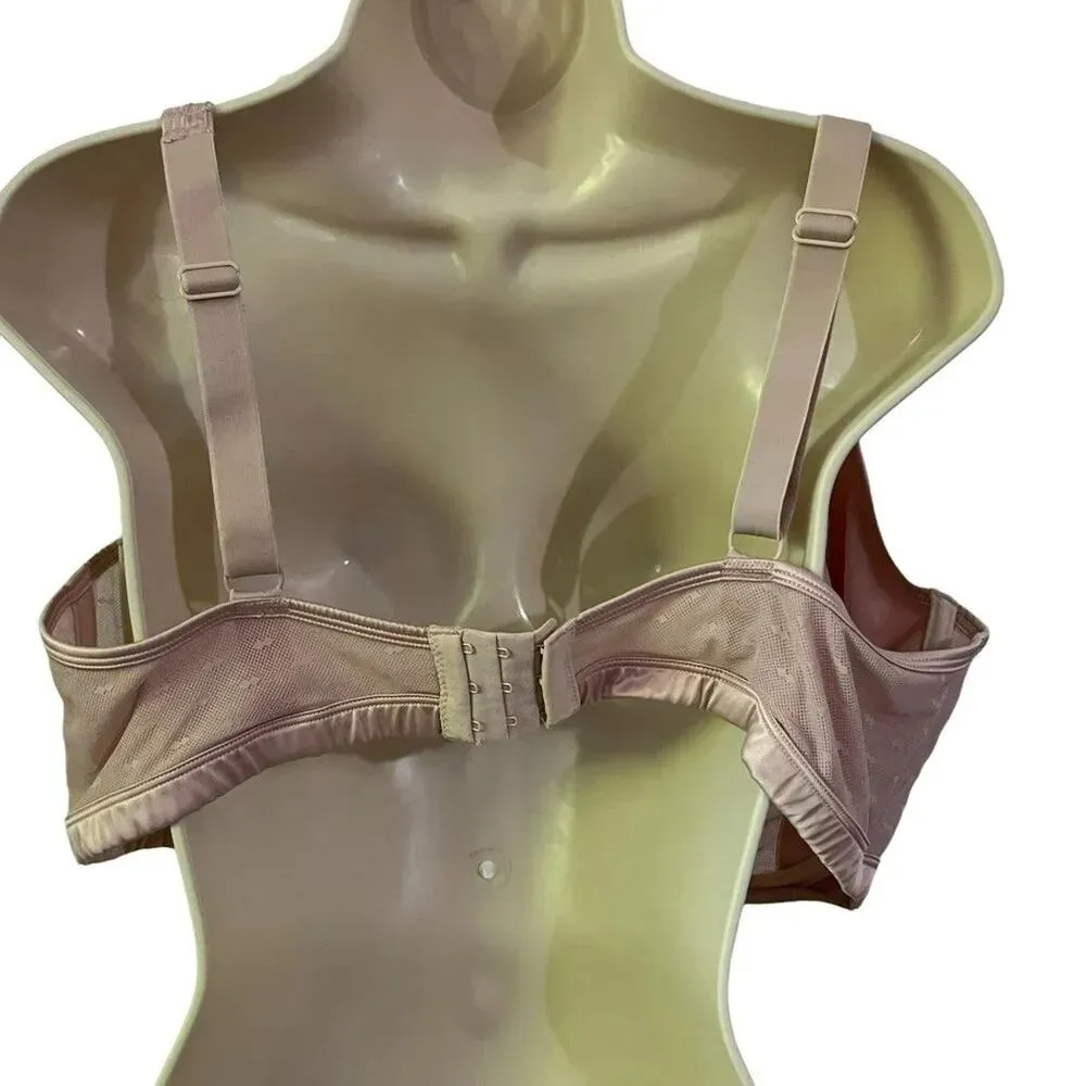 Adore Me Unlined Pale Pink Lace Bra Satin Accent 42G - Image 5